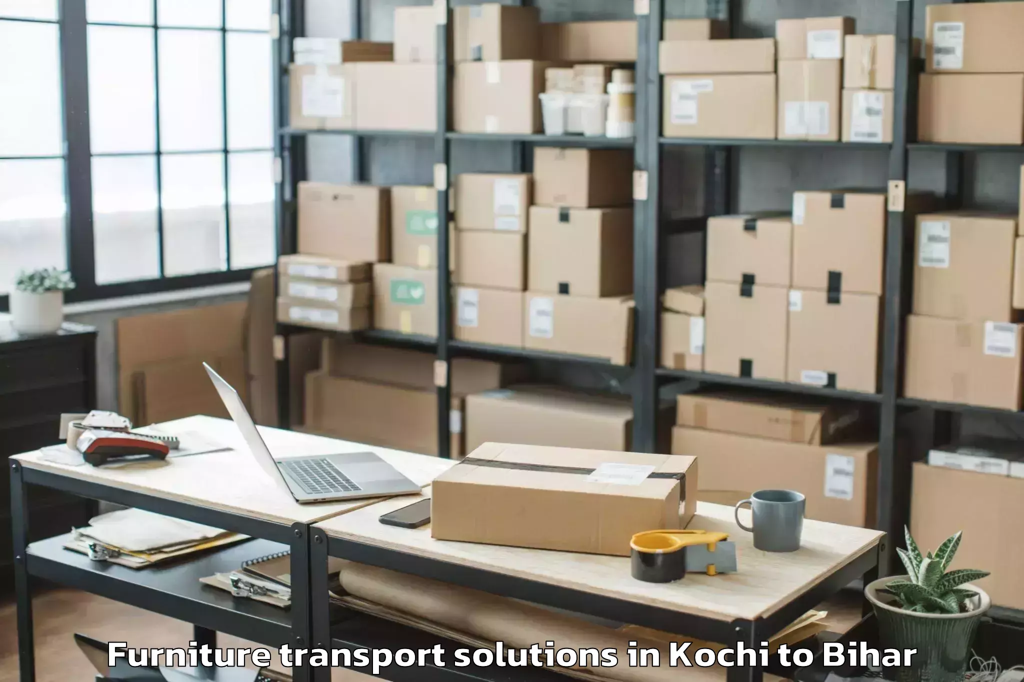 Book Kochi to Bairgania Furniture Transport Solutions